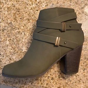 Low Olive Green Booties.